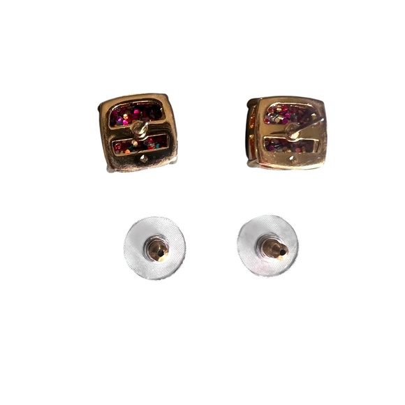 Kate Spade New York Multicolor Glitter Square Stud Earrings NWT - Picture 3 of 3